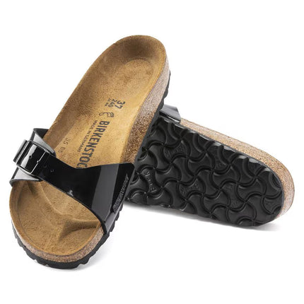Birkenstock Women’s Madrid Birko-Flor Patent Sandals Black Size 4-6 New Without Box
