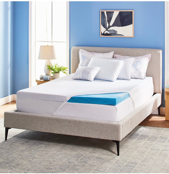 Serta Soothing Cool 3-Inch Gel Memory Foam Mattress Topper - King Size, No Box, Missing Original Box