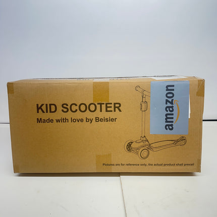 GLAMUP Kids Kick Scooter with 3 Light-Up Wheels, Adjustable Height, Easy-Folding Mechanism - New Open Box