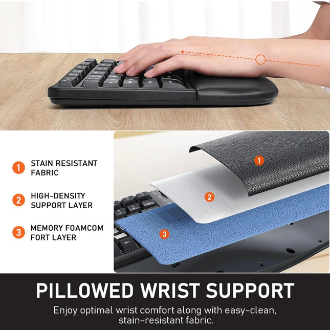 Wireless Keyboard with Cushioned Wrist, Open Box