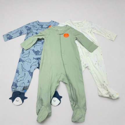 3-Pack Baby Footed Sleepers, New Without Tags, Size 6 Months