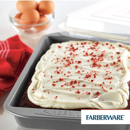 Farberware 9x13 Inch Nonstick Rectangular Baking Pan with Lid - New