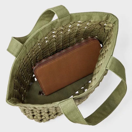 Waxed Cotton Woven Cord Tote Bag - Universal Thread™ Green