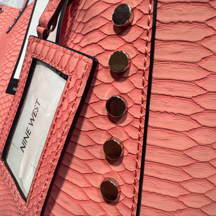 Nine West Studded Faux-Leather Snakeskin Tote Bag