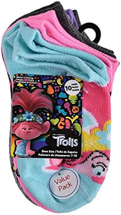10pk GIRLS TROLLS KEEP IT HAPPY NS SOCKS SZIE 6-8