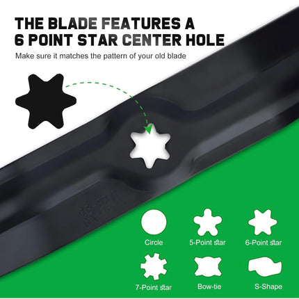 GrassCool Lawn Mower Blades - 3-Pack for 50-Inch Deck, 17-7/8”, 6-Point Star | Open Box