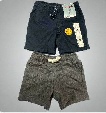 Baby Boys’ 2-Pack Navy and Gray Shorts Size 18 Months - New