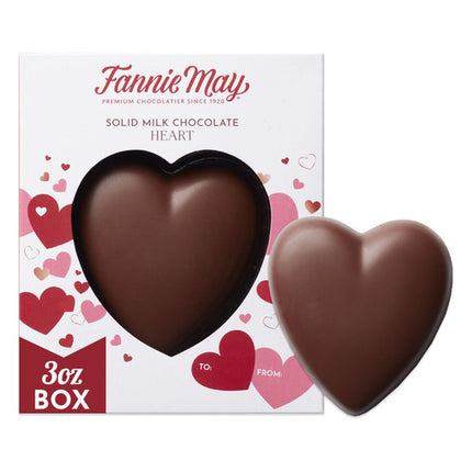 Fannie May Premium Solid Milk Chocolate Heart - 3 Oz Exp. 9/16/2026