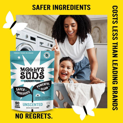 Molly’s Suds Unscented Laundry Pods – 60 Count, New