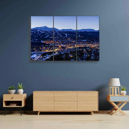 BELISIIS Breckenridge Colorado Winter Dusk Ski Runs Wall Art - New Open Box