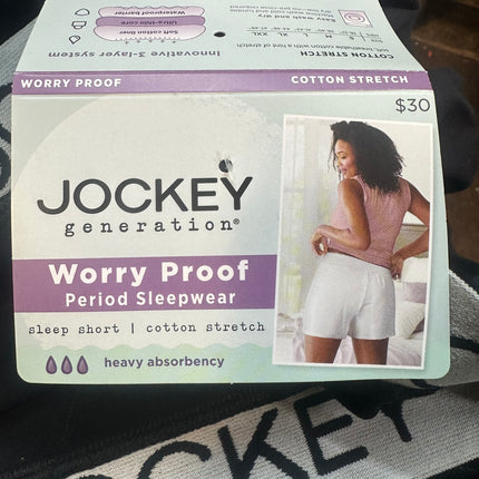 Jockey Generation Worry Proof Period Sleepwear Shorts, New, Size L