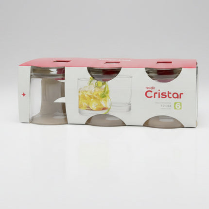 Nadir Cristar Glass Cups Set Lexington Rock 10.5 Oz - 6 Pack