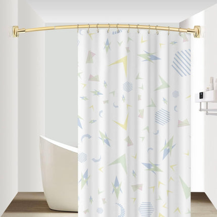 Adjustable Gold Shower Curtain Rod, designed to fit spaces from 48 to 72 inches, Open Box