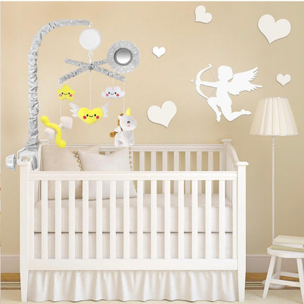 SHIDEER Baby Mobile for Crib - Cute Heart Theme, Grey - Open Box