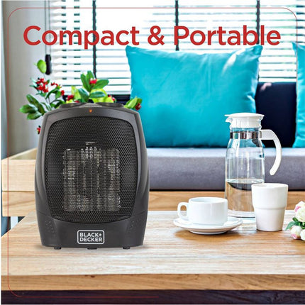 BLACK+DECKER Personal Ceramic Indoor Heater - Open Box, Black