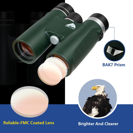 Ozark Trail 10X42 Binoculars - High-Powered Large View FMC Lens - New