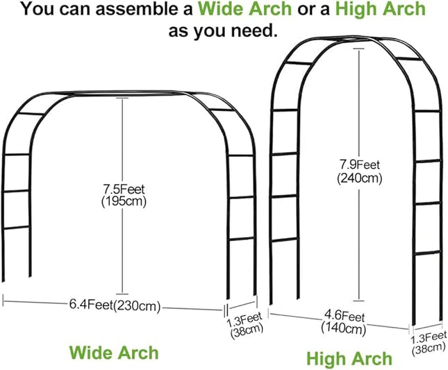 Metal Pergola Arbor - New, Adjustable Size, Wedding & Garden Decoration