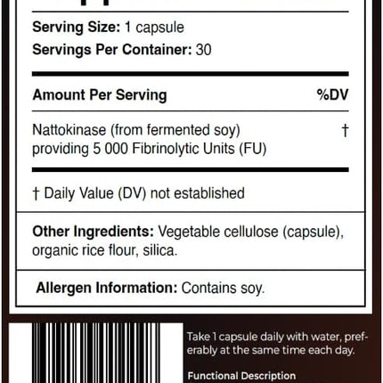 Maia Nattokinase | 5000 FU | Supports Arterial Cleanliness, Nitric Oxide - 30 Count