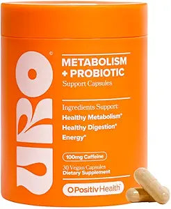URO Metabolism + Probiotic Support Capsules – Metabolism, Gut Health & Sustained Energy – targeted Probiotics – 30 Servings EXP. 02/2027