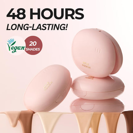 Milktouch Cushion Foundation, 24H Flawless Skin, Radiant Shine - Korean Foundation - 03 Natural Beige