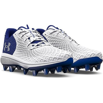 Under Armour Women's Glyde 2.0 MT TPU Softball Cleats - White/Royal/Metallic Silver, Size 7, New