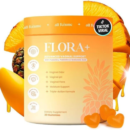 Flora+ Women’s Vaginal Probiotic Gummies for pH Balance, Odor and Freshness Support with Prebiotics - 30 CT. EXP- 10/2027