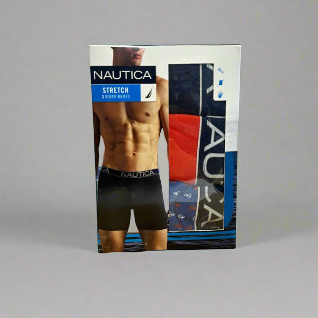 Nautica Men’s Stretch Boxer Briefs 3-Pack, comfortable and stylish men’s underwear”