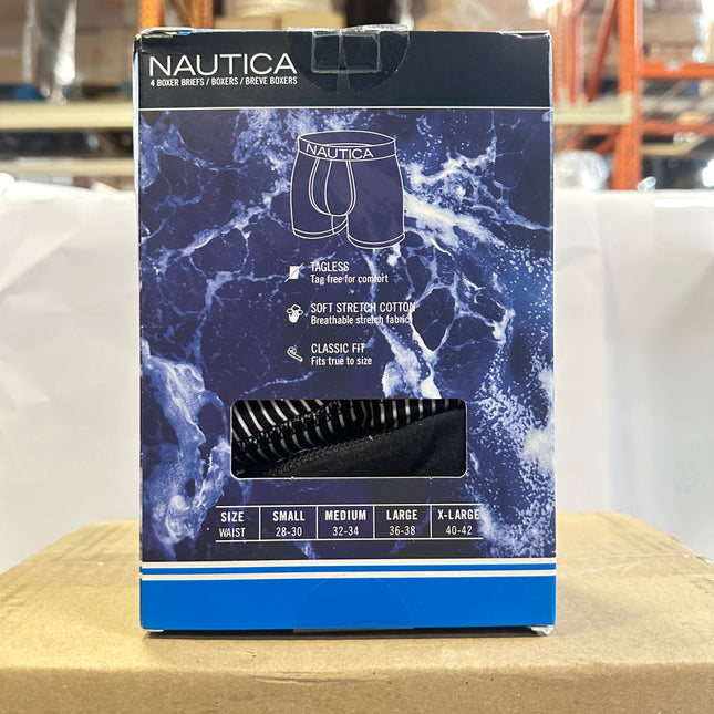 Nautica Men’s Stretch Boxer Briefs (4-Pack) - Comfortable and Versatile Underwear Size S