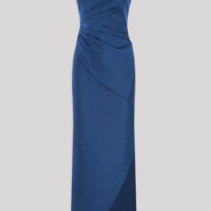 Kay Unger Ink Blue Sleeveless Asymmetrical Gown Women’s Size 12 New