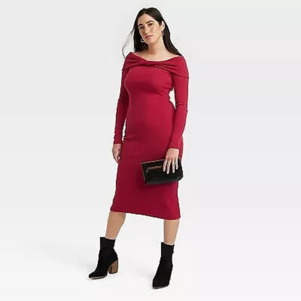 Universal Thread Women's Long Sleeve Red Dress - New, Size S,M,L,XL