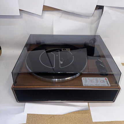 1 By One High Fidelity Premium Wood Finish Turntable with Built-In Speakers - Amazon Return, No Cables, Chipped On Back