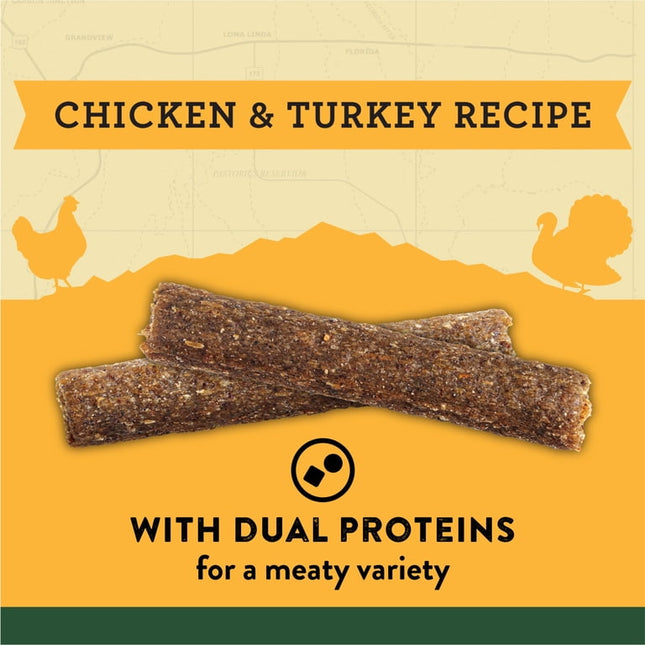 Zukes Adventure Sticks Chicken and Turkey Flavor Natural Treats for Dogs, 6 oz Pouch (JAN 2027)