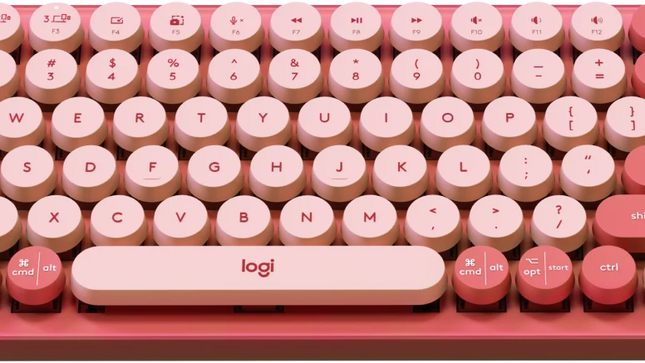 Logitech POP Keys Mechanical Wireless Keyboard with Customizable Emoji Keys, Durable Compact Design, Bluetooth - Heartbreak Rose