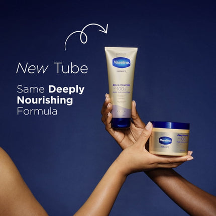 Vaseline Radiant X Moisturizing Body Butter & Lotion Deep Nourish with 100% Pure Shea Butter, 7 oz