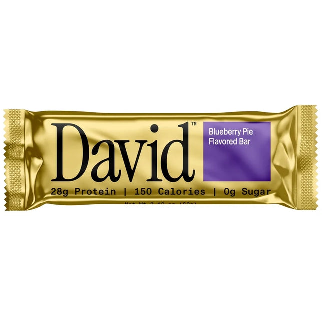 David Bars 28g High-Protein | Blueberry Pie Bar - 12 Count (best by nov-08-2026)
