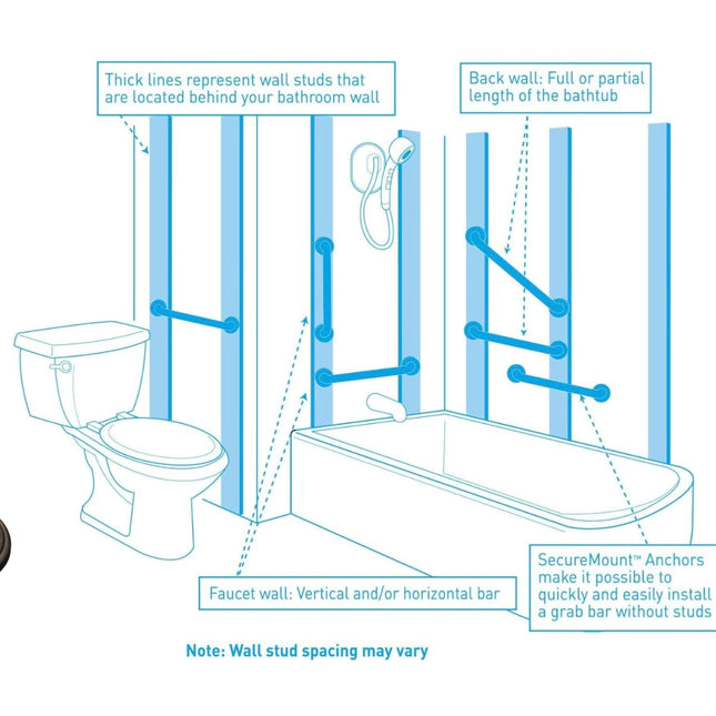 Moen YG5424ORB Bathroom Safety 24-Inch Grab Bar, Oil-Rubbed Bronze - New Open Box