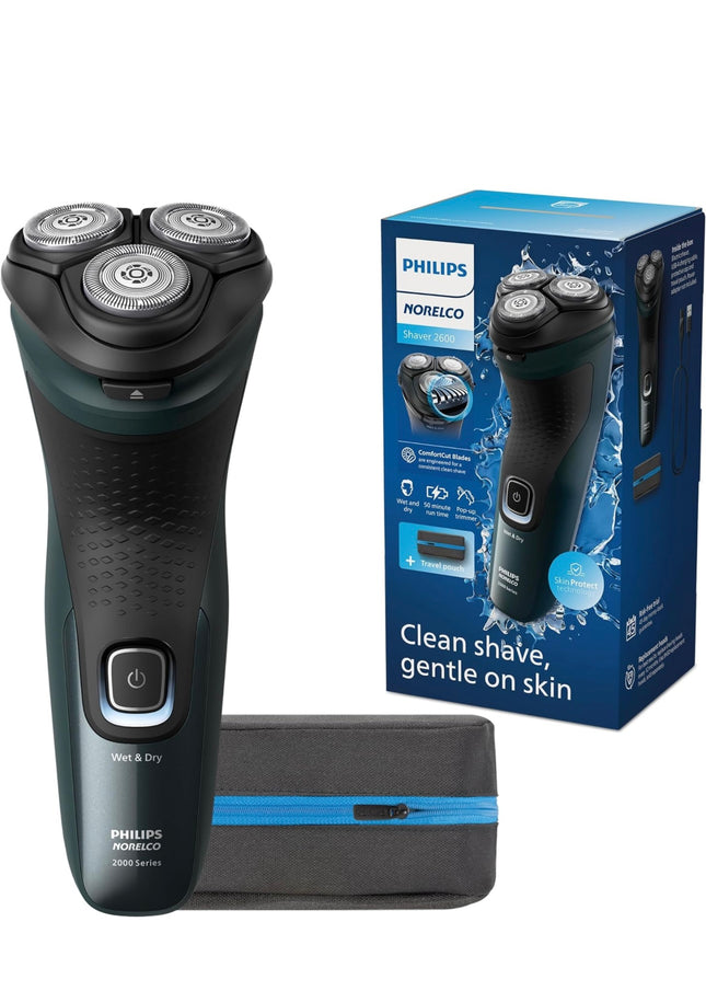  “Philips Norelco Shaver 2600, Rechargeable Cordless Electric Shaver with Pop-Up Trimmer, wet and dry use”