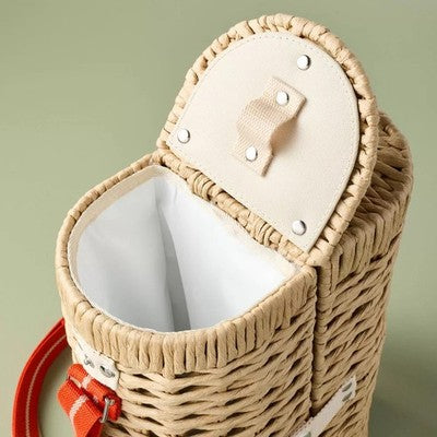 Hearth & Hand Romantic Picnic Bottle & 2 Glass Carrier Set