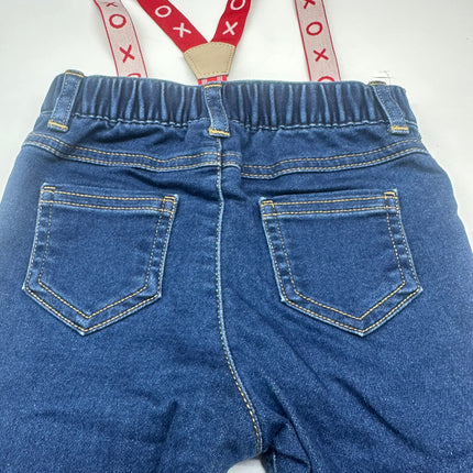 Cat & Jack Baby Denim Jeans with Suspenders - New, Size- 18M