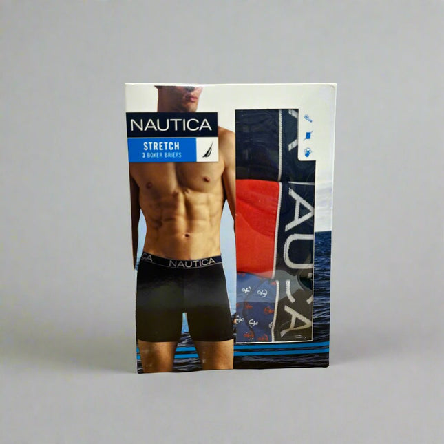  Nautica Men’s Stretch Boxer Briefs 3-Pack, comfortable and stylish men’s underwear”