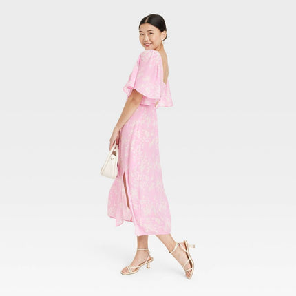 A New Day Women’s Pink Floral Midi Dress - Size M - New
