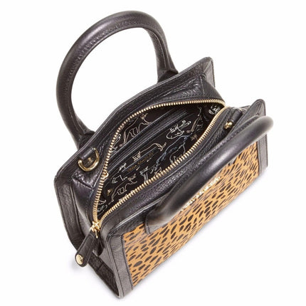 NWT Vera Bradley Natalie Crossbody Bag Leather Cheetah Black