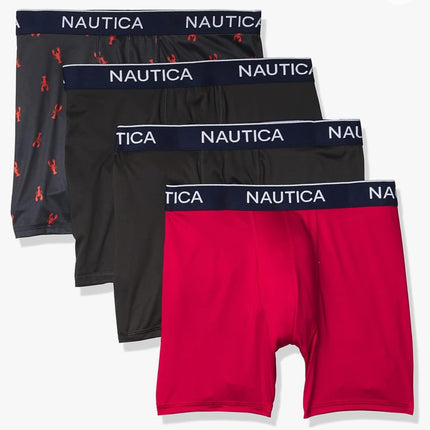 Nautica Men’s Stretch Boxer Briefs 4-Pack, comfortable and stylish underwear in classic colors”