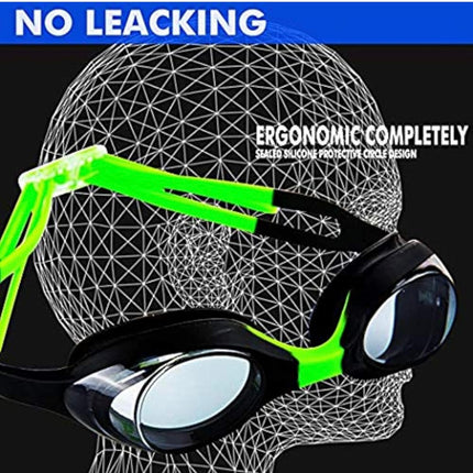 4 Pack Kids Swimming Goggles - Anti-Fog, No-Leak, UV Protection - New Open Box