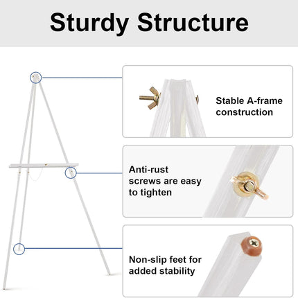 Falling in Art 65" A-Frame Tripod Easel Stand - Wooden Display Easel with Adjustable Canvas Holder - Open Box