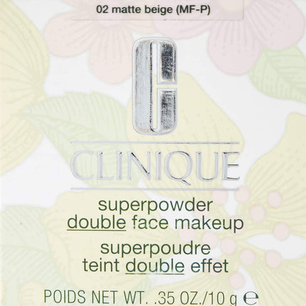 Clinique Superpowder Double Face Powder Foundation Makeup | 2-in-1 Powder + Foundation | Medium Coverage + Matte Finish, 0.35 oz, Light - 02 MATTE BEIGE