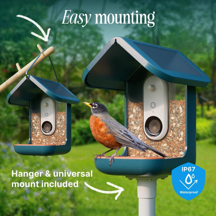 BIRD BUDDY® Original Solar Bird Feeder with Camera Blue New