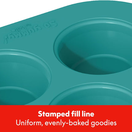 SO YUMMY by bella Baker’s Dozen Muffin Pan, 13 Round Cups Metal Baking Pan w Nonstick Coating