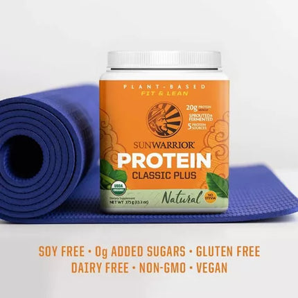 Sunwarrior Vegan Protein Powder Unflavored | Organic Protein Powder - 15 Servings