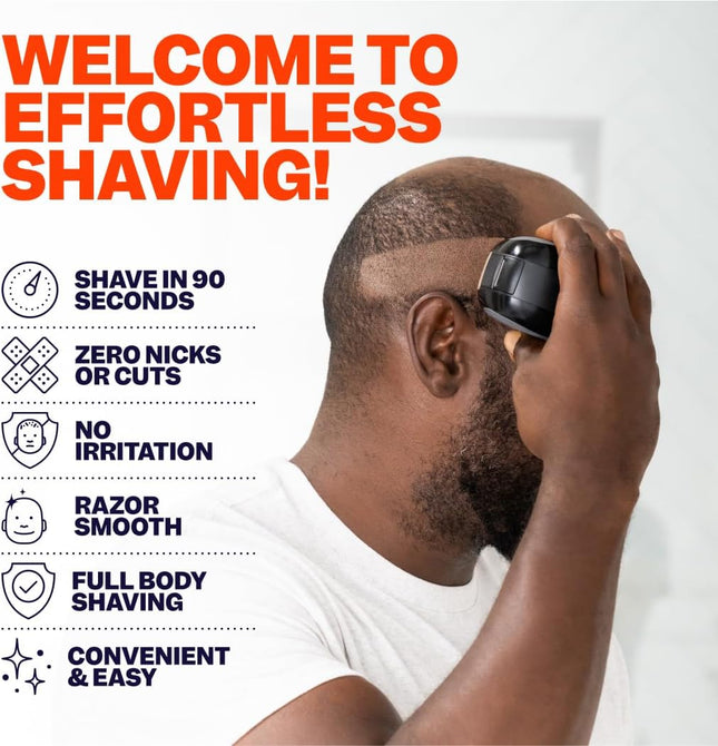 The FlexSeries Electric Head Hair Shaver - Freebird - Ultimate Men's Cordless Rechargeable Wet/Dry Skull & Bald Head Waterproof Razor, New